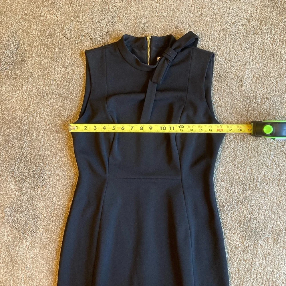 Calvin Klein Black Midi Pencil Dress Sleeveless With Bow Size 8 - Picture 10 of 12